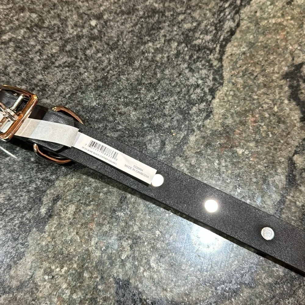 Top Paw Black Studded Leather Collar
